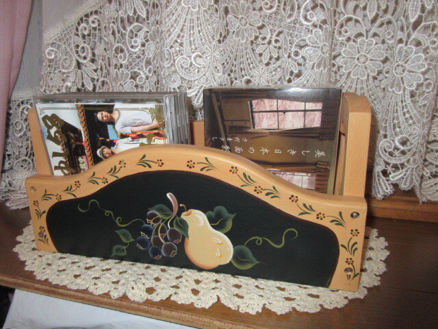 ■手書き/ハンドペインティング■アメリカ製/パイン材■CD収納ボックス22枚収納!■【ハンドメイド】■家具インテリア■組み立て簡単!拍卖