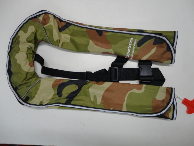 1円売り切り!I sportarten Atlantischer Ozean ライフジャケット 自動ベストブラウン 送料全国600円拍卖