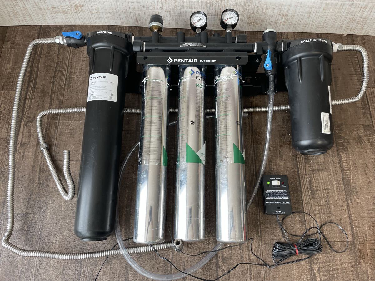 1円 動作品 浄水器 PENTAIR エバーピュア EVERPURE ハイフロー CSR トリプル 大容量処理可能 フィルター交換ランプ搭載 業務用 店舗用拍卖