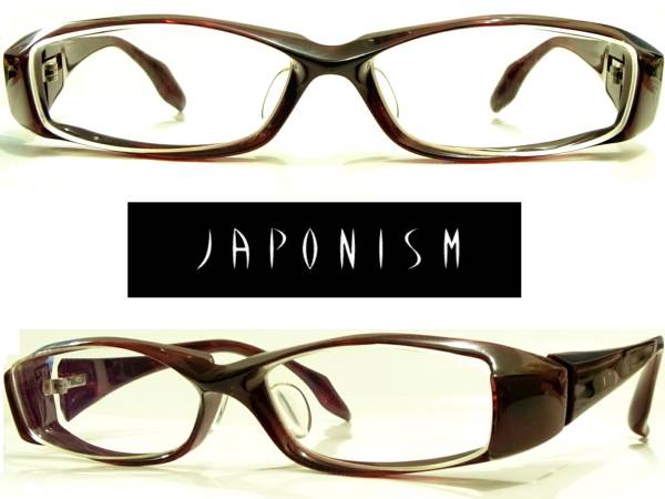送料600円~(即決は送料無料)JAPONISM度入りレンズ メガネJN-488-4 Col.04ボルドー×スパイダー眼鏡フルリム日本製バネ蝶番ジャポニスム鯖江拍卖