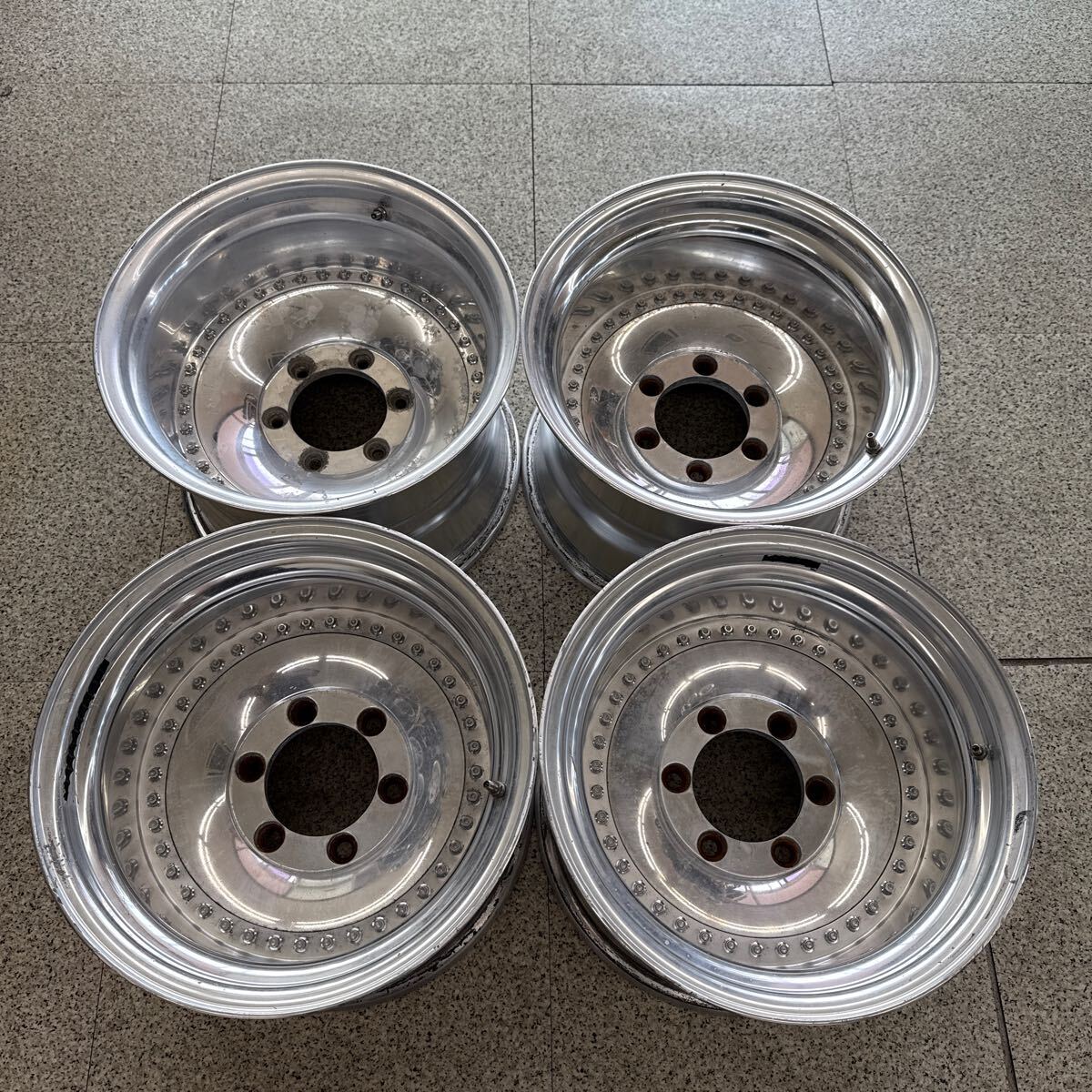 深リム メーカー不明 15インチ 8.5J -20 PCD139.7 6穴 4本セット拍卖