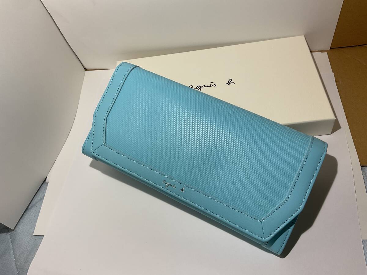 アニエスb長財布水色新品(レターパック無料)拍卖