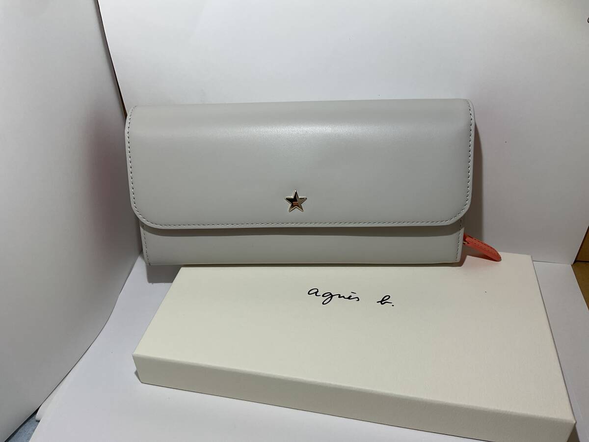 アニエス・ベー長財布淡いグレー新品(レターパックのみ無料)拍卖