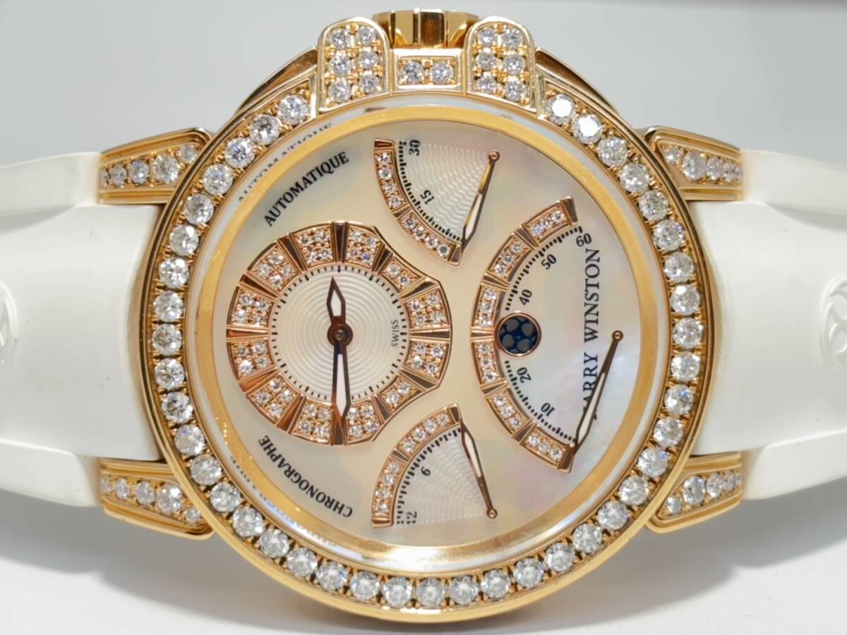 HARRY WINSTON ハリーウィンストン オーシャン クロノ K18PG全面ダイヤモンド!!拍卖