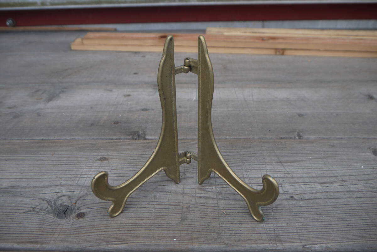 ★【A2】アンティーク イーゼル 装飾 真鍮製 皿立て インテリア オブジェ⑤拍卖