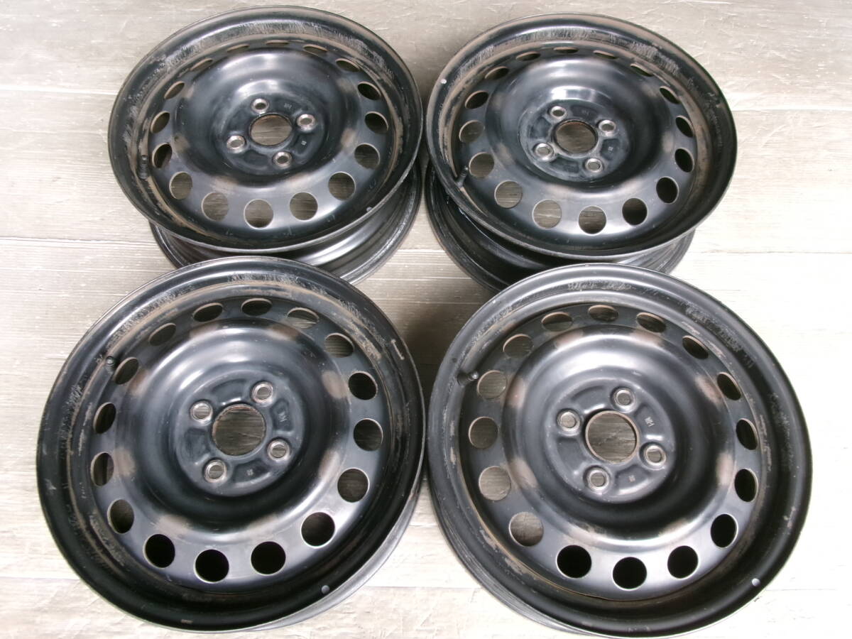 【トヨタ】160カローラアクシオ フィールダー アクア 純正スチールホイール 15x5J 4-100 +39 ハブ54☆4本セット 50701-10 検)140ポルテ拍卖