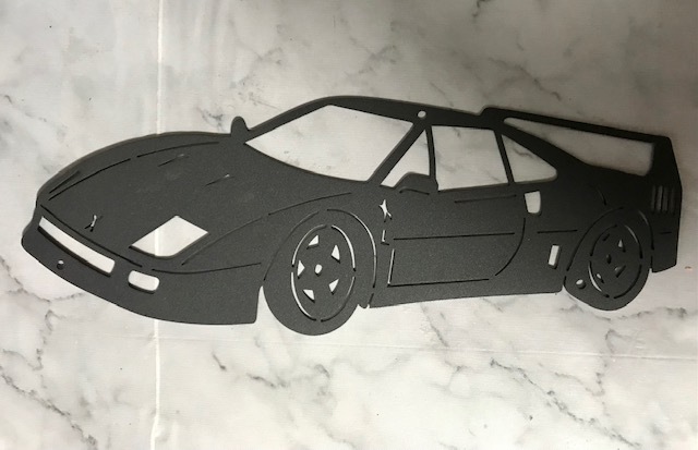 誰も持ってない? 送料無料!お部屋に・玄関・ガレージに!フェラーリ F40シルエット アート金属パネル拍卖