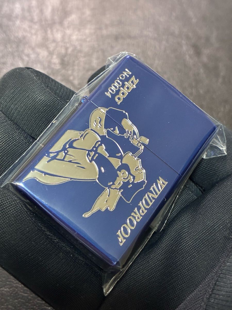 zippo ウィンディ ブルー ビックシルエット 限定品 前面刻印 希少モデル 2025年製 WINDY シリアルナンバー NO.0004拍卖