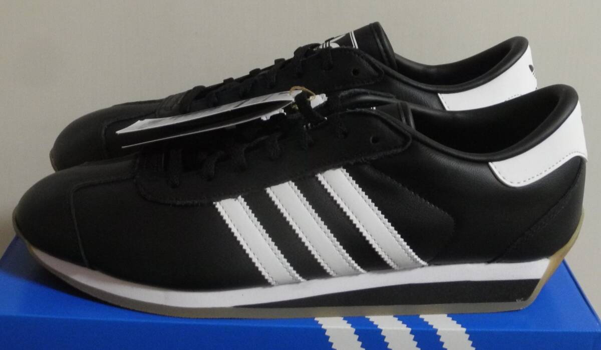 新品 カントリー 2024年製 JP29.0cm ID6600 黒×白 天然皮革 adidas country 2 ブラック×ホワイト 人気定番モデル拍卖