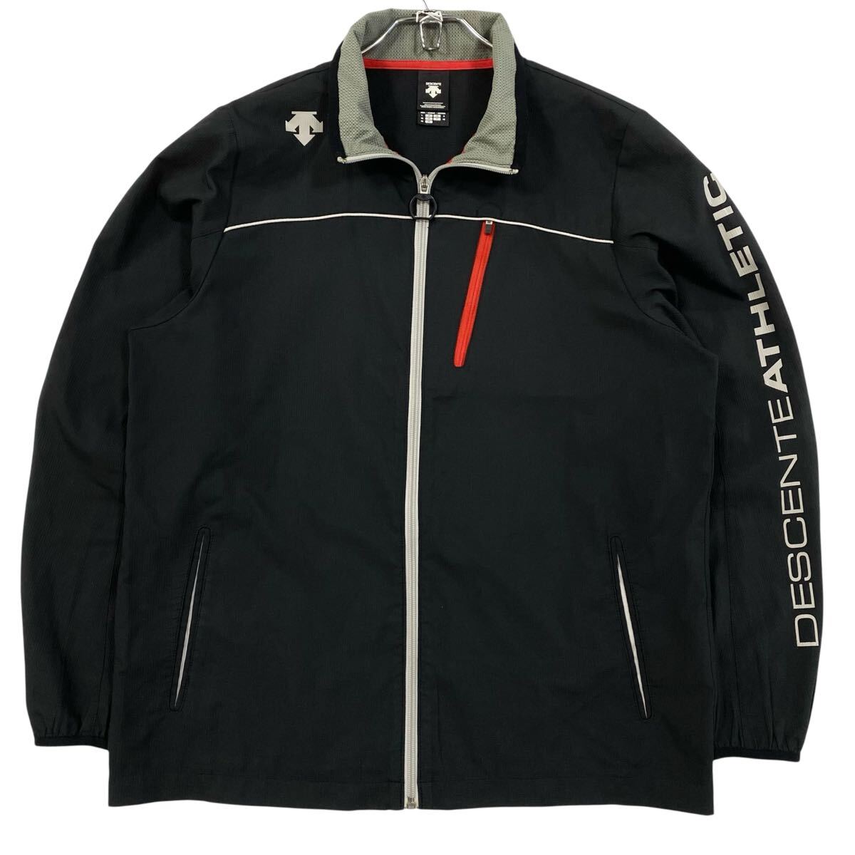 DESCENTE(デサント)クロストレーニングジャケット プリントロゴ メンズL ブラック拍卖