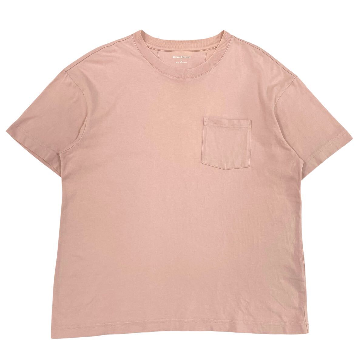 BANANA REPUBLIC(バナナリパブリック)半袖Tシャツ 胸ポケ メンズM ピンク系拍卖