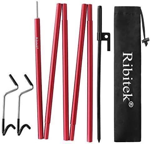 ランタンスタンド ランタンポール タープ・テントポール 2本ハンガー 収納袋付き拍卖