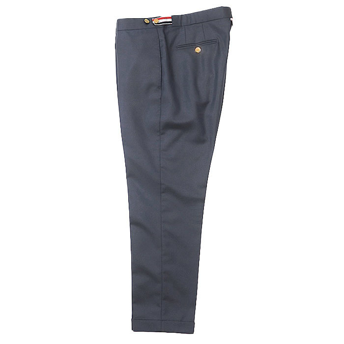 THOM BROWNE トム ブラウン スラックス テーパード ツイル ローライズ アンカー トリコロール トラウザーズ パンツ メンズ 2 濃紺 スイス製拍卖