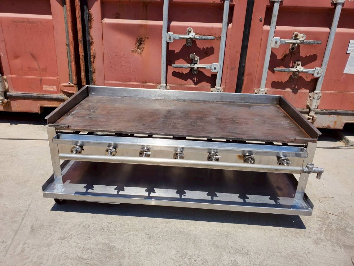 M3272-5 卓上鉄板グリドル W1255×D650×H395㎜ 厚み1㎝ 都市ガス/13A W1200/焼き台/グリラー/業務用/店舗/飲食店/厨房拍卖