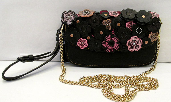 ★本物 コーチCOACH フラワーショルダーバック黒★拍卖