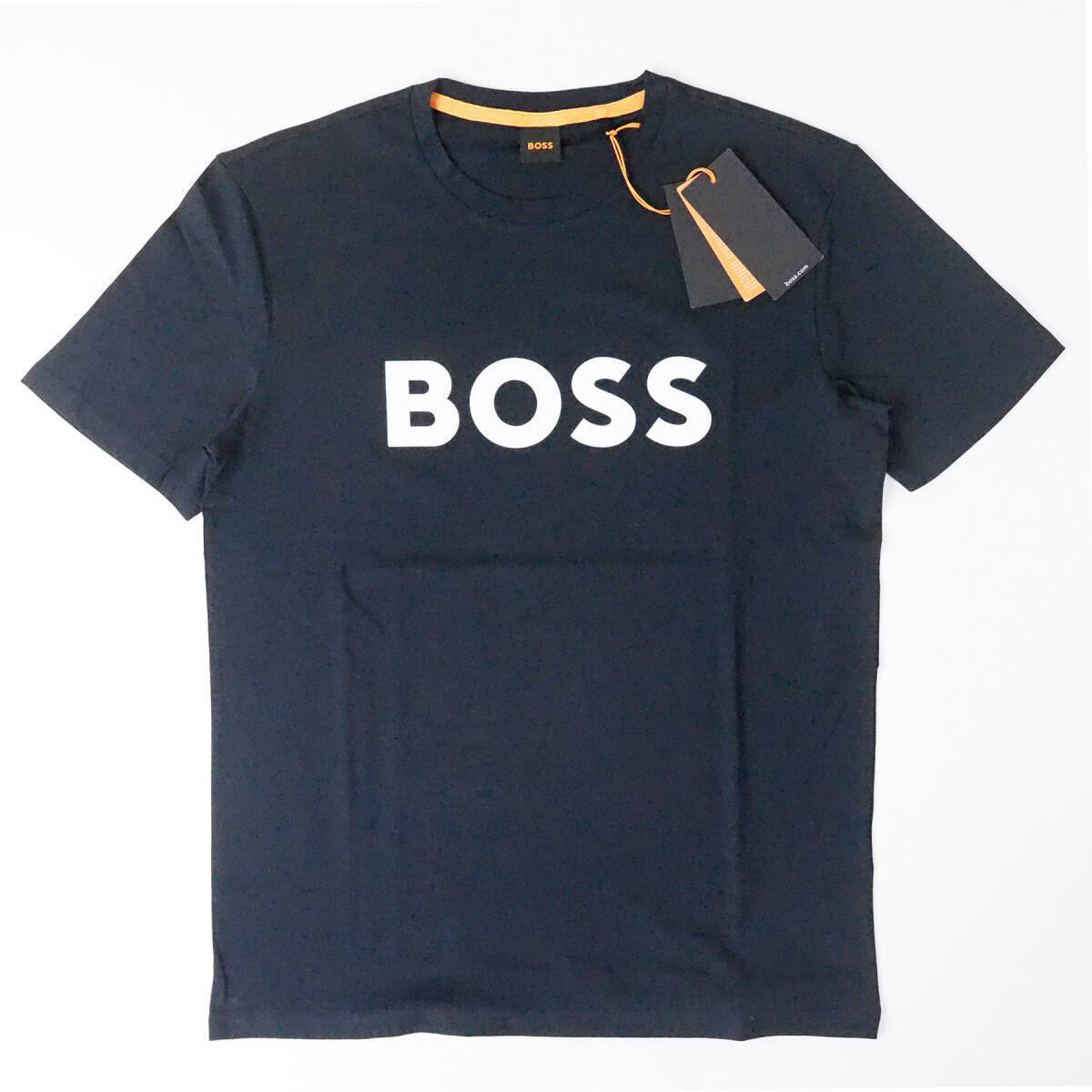 新品正規品 HUGO BOSS ヒューゴ ボス オレンジ メンズ 半袖 オーガニック コットン コントラストロゴ Tシャツ 大谷翔平 ネイビー S拍卖