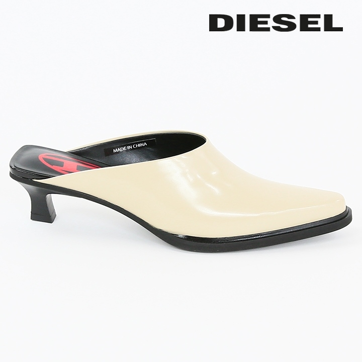 ディーゼル DIESEL レザーローヒールミュール 靴 レディース 本革 オーバルDロゴ ポインテッドトゥ D-WESTERN MULE拍卖