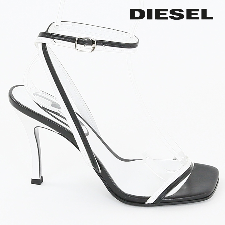 ディーゼル DIESEL レザーハイヒールサンダル 靴 レディース 本革 オーバルDロゴ アンクルストラップ ピンヒール SA-ALHENA拍卖