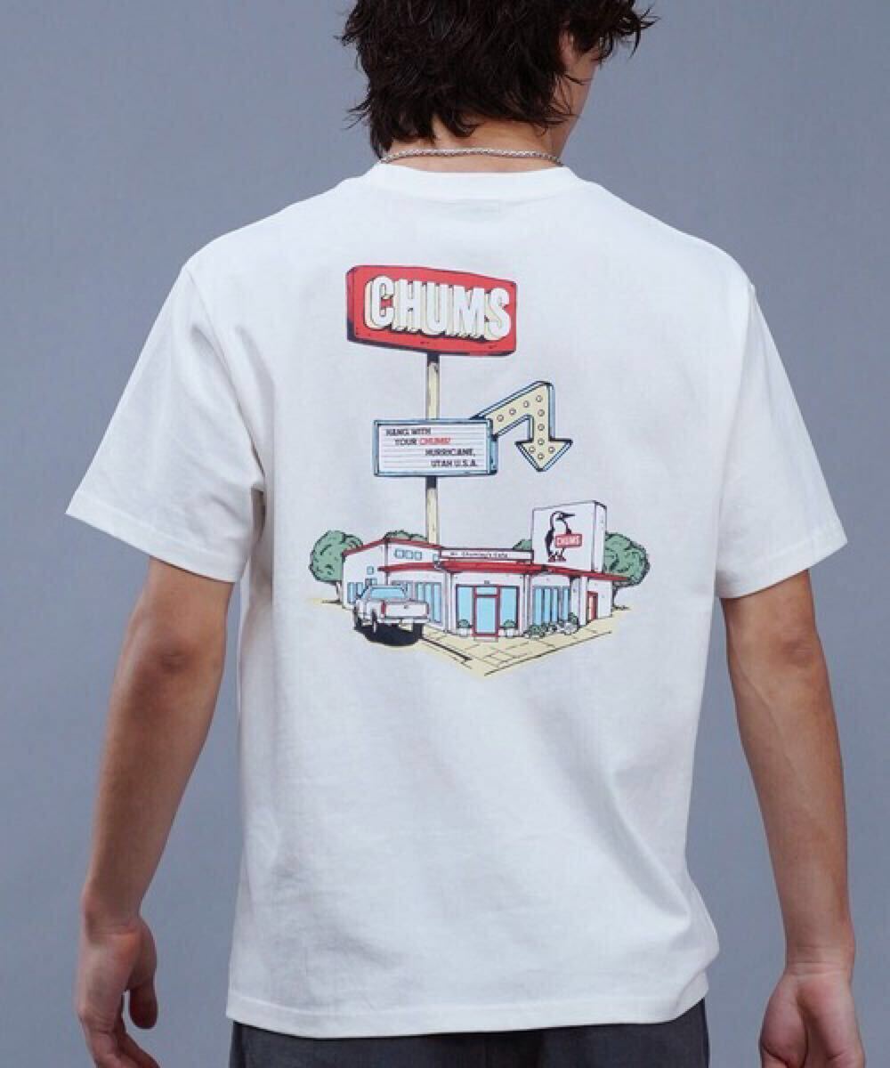 CHUMS/チャムス Tシャツ 半袖 ファクトリー 工場モチーフ バックプリント クルーネック CH01-2352 白 L拍卖