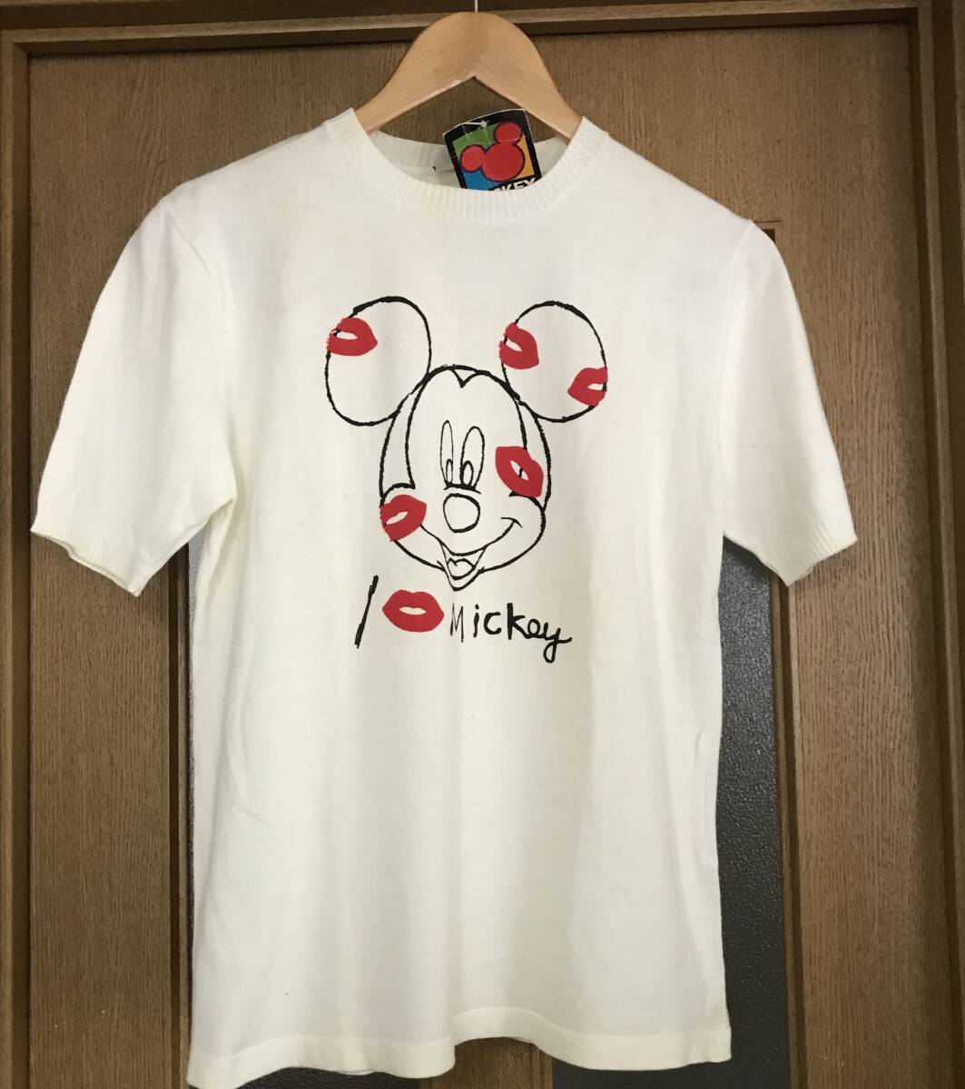 新品 タグ付き ミッキー Tシャツ サマーセーター 綿100% レディースM 白~オフホワイト拍卖