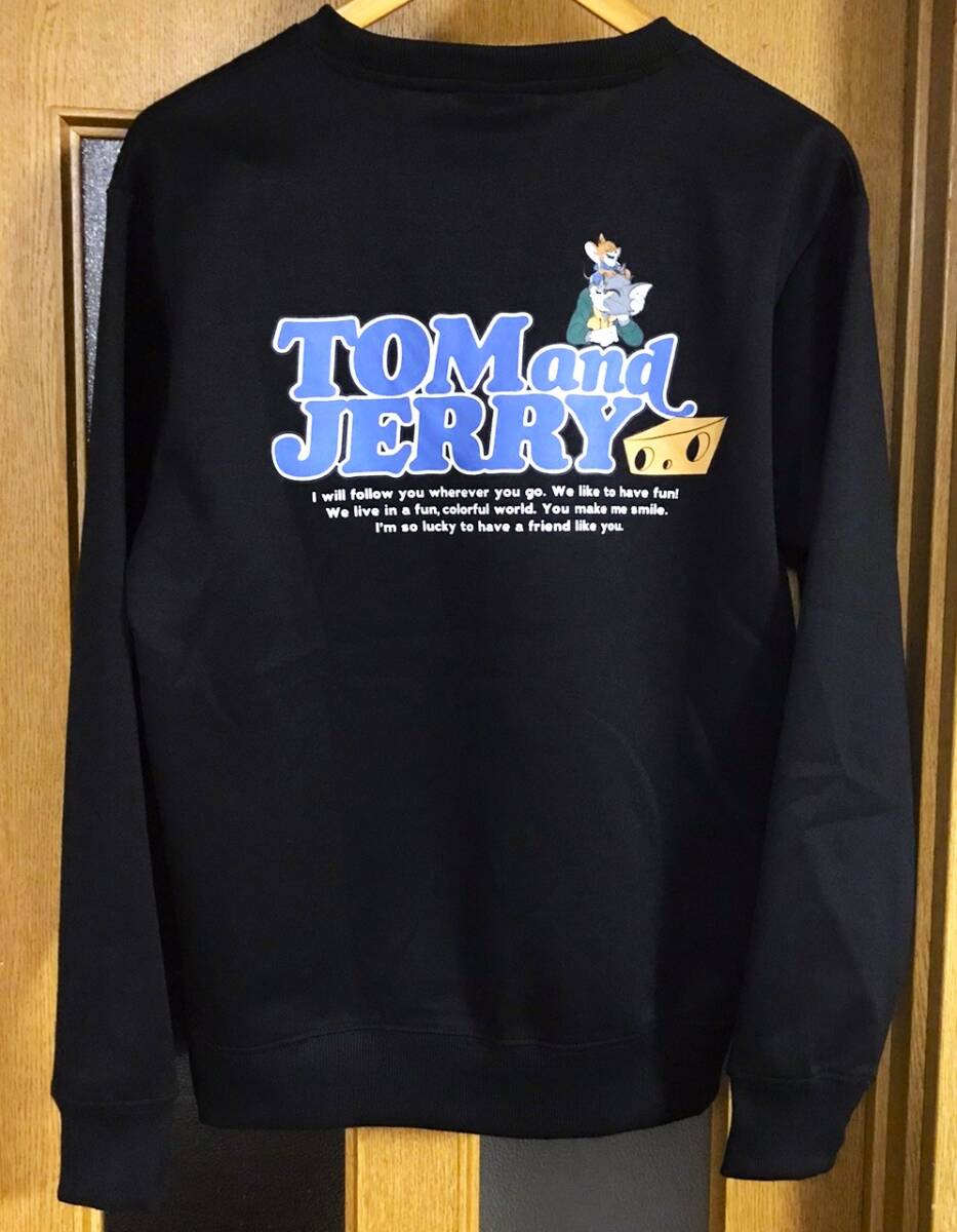 新品 タグ付き トムアンドジェリー トムジェリ トレーナー 長袖 メンズL 黒色拍卖