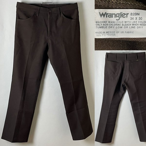 ★ 【激安 定価8,690円 メキシコ製】レア! WRANGLER 82BN ラングラー スタプレパンツ(ランチャーパンツ)ブーツカット W34 L30 ブラウン拍卖