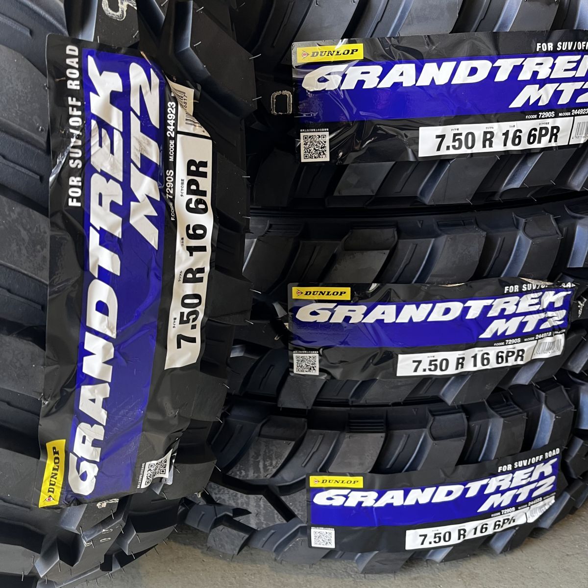 2025年製~ 新品 ダンロップ グラントレック MT2 750R16 6PR 4本 価格 DUNLOP GRANDTREK MT 迅速対応 オフロード ナロー 7.50R16拍卖
