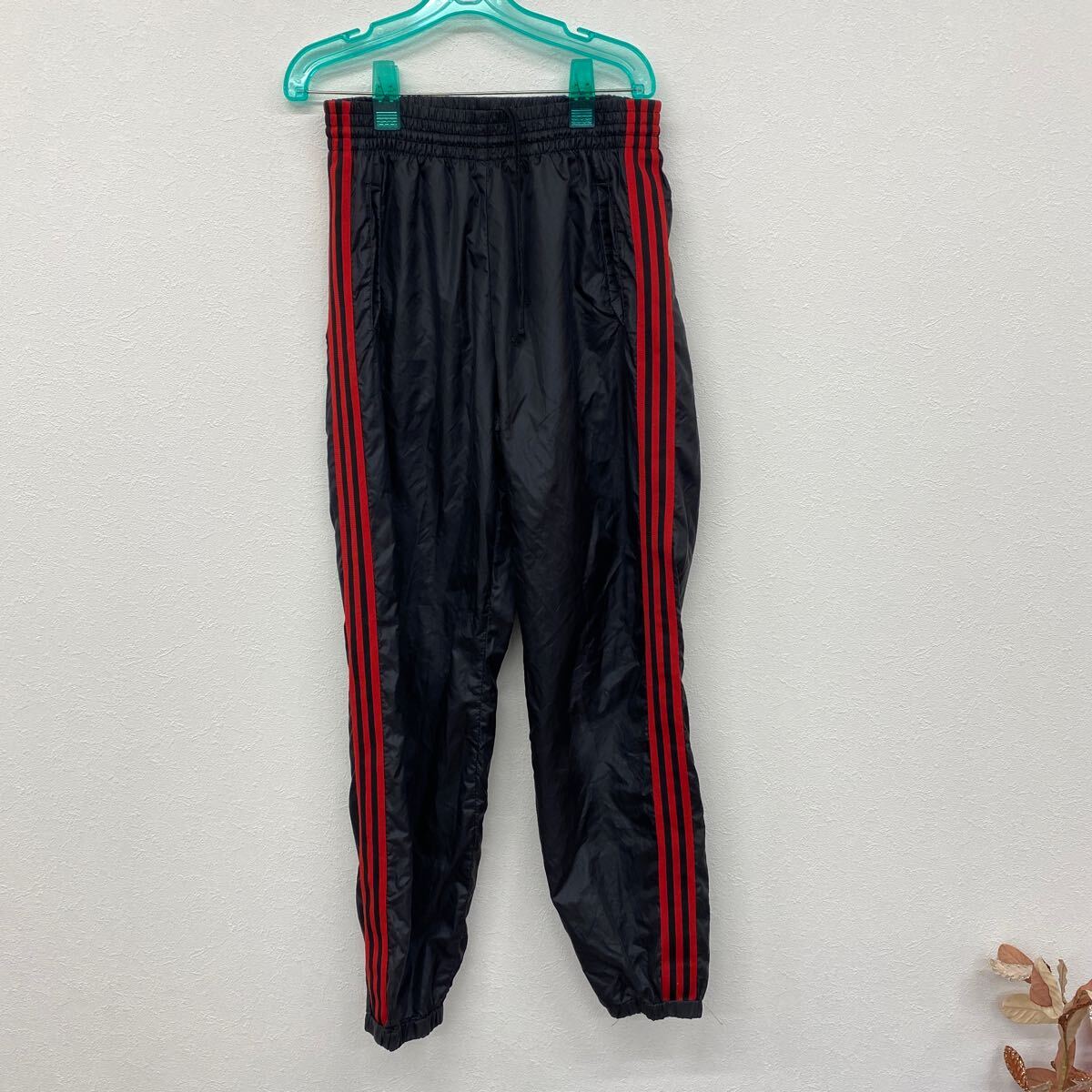 adidas アディダス ナイロンパンツ ブラック 3本線 Mサイズ ア85拍卖
