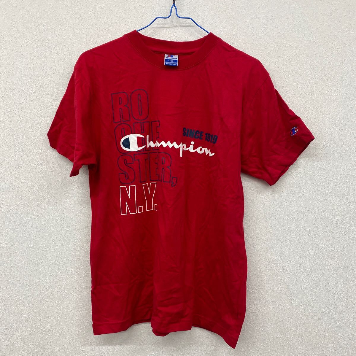 champion チャンピオン メンズ半袖 Tシャツ レッド Mサイズ160 カ27拍卖