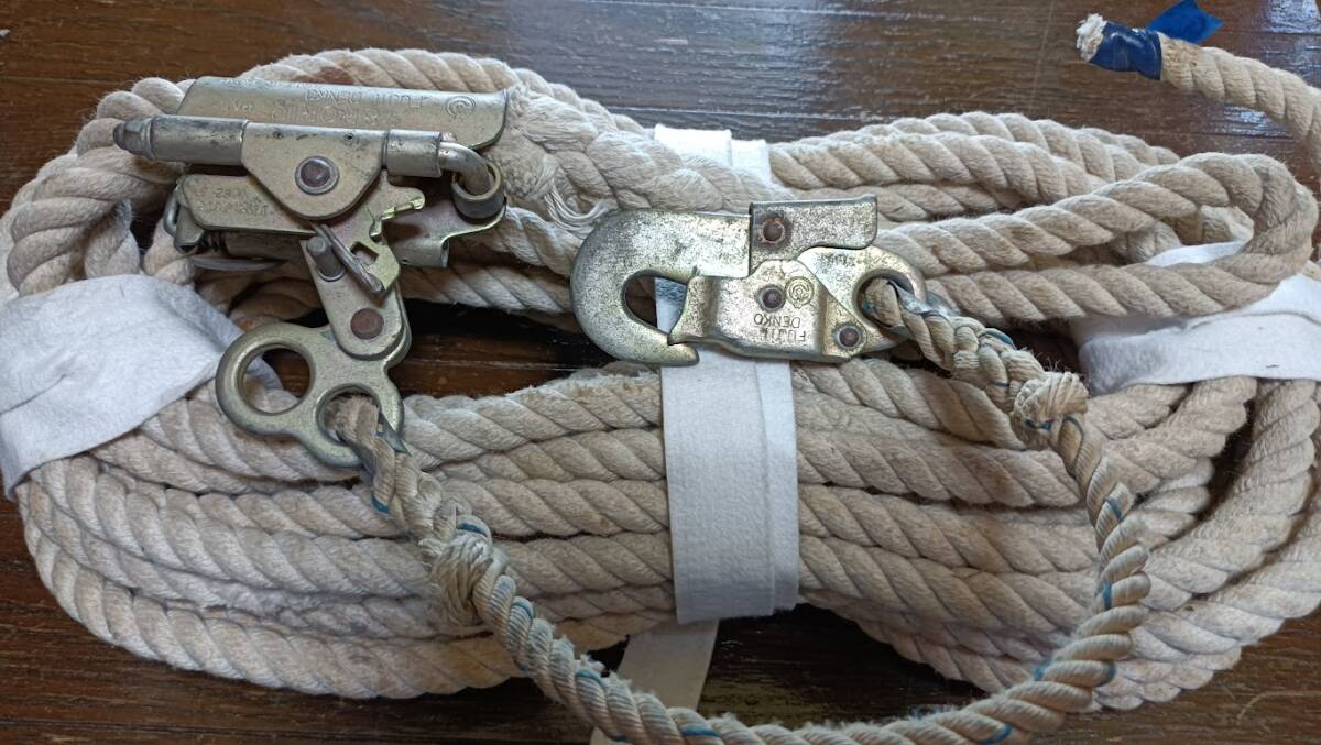 昇降ロープ 藤井電工 クレモナロープ 16mm 16M 中古品拍卖