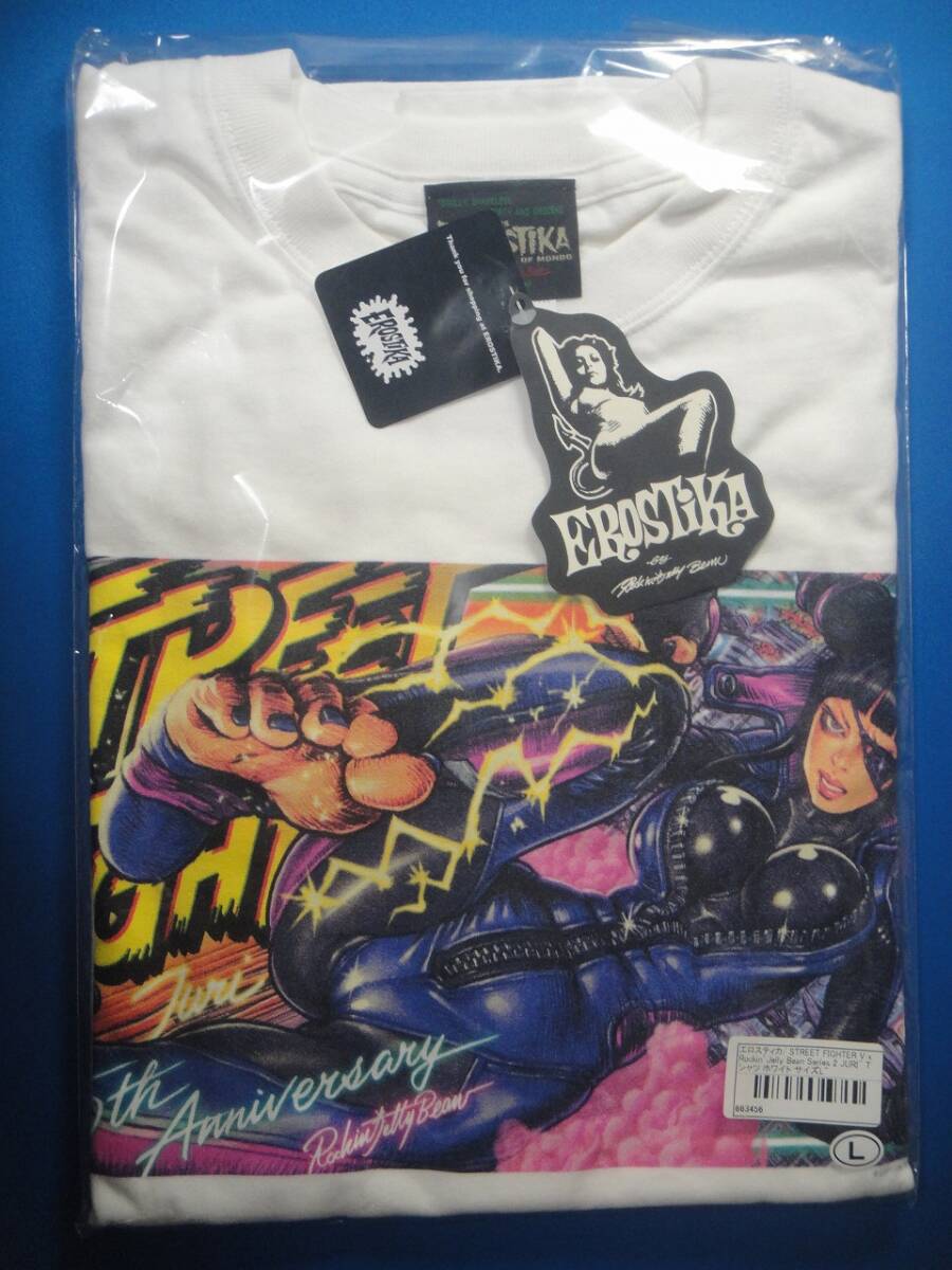 ロッキンジェリービーン EROSTIKA ストリートファイター ジュリ Tシャツ ホワイト Lサイズ拍卖