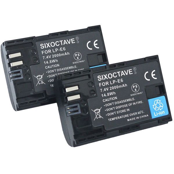 LP-E6N LP-E6 CANON 互換バッテリー 2個 EOS 6D 7D MarkII 7D 90D 80D 70D 60D 60Da 拍卖
