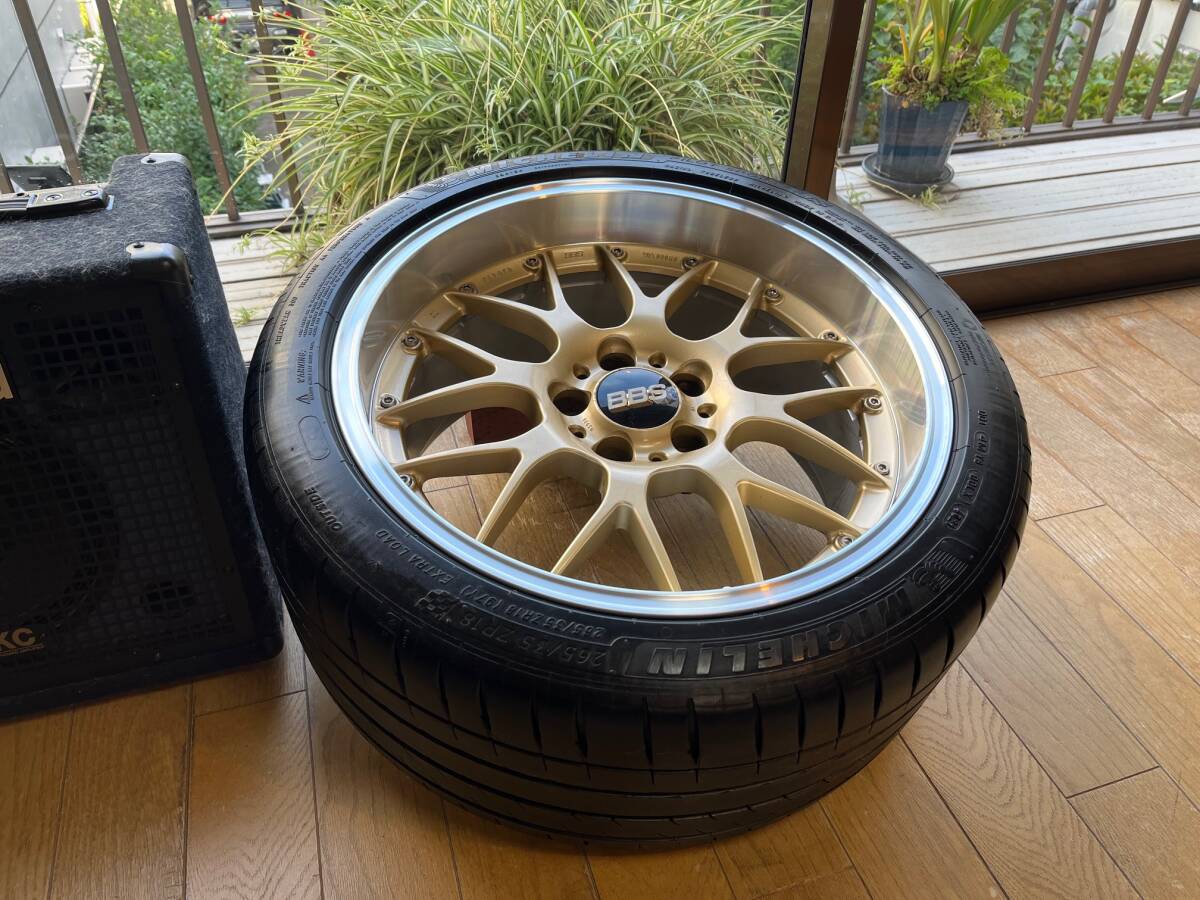 【実動外し・販売終了】BBSアルミホイール RS-GT 9.5J 18インチ +15 RS906 ミシュランPilot sport 4S付き スカイラインGT-R R33/R34に最適拍卖