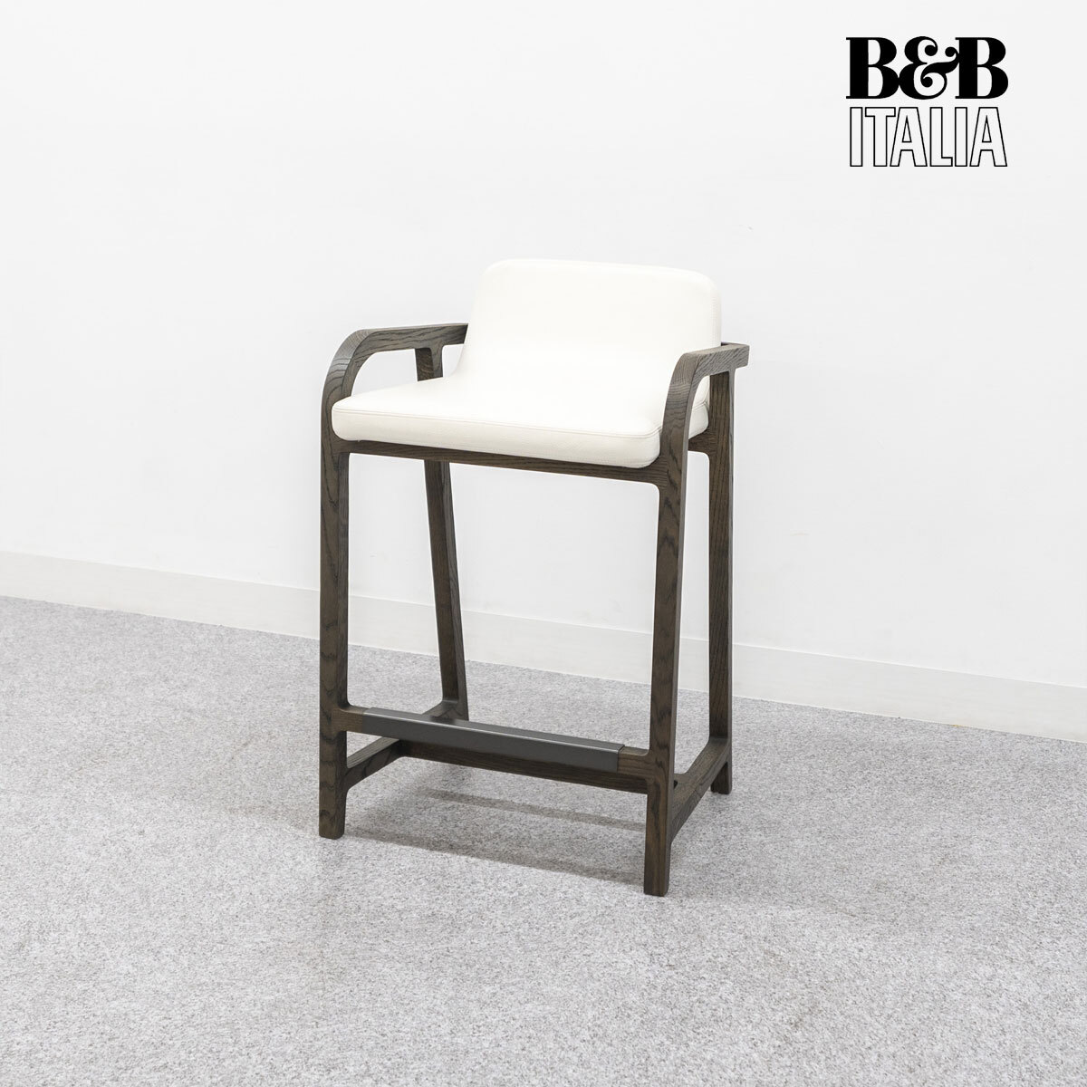 【展示品】B&B ITALIA ビーアンドビーイタリア MAXALTO マクサルト Fulgens フルゲンス カウンター チェア レザー ホワイト 定価126万拍卖