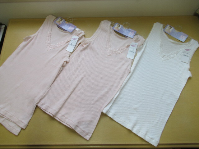 婦人綿100%ノースリーブインナー・M寸・5枚・A178拍卖