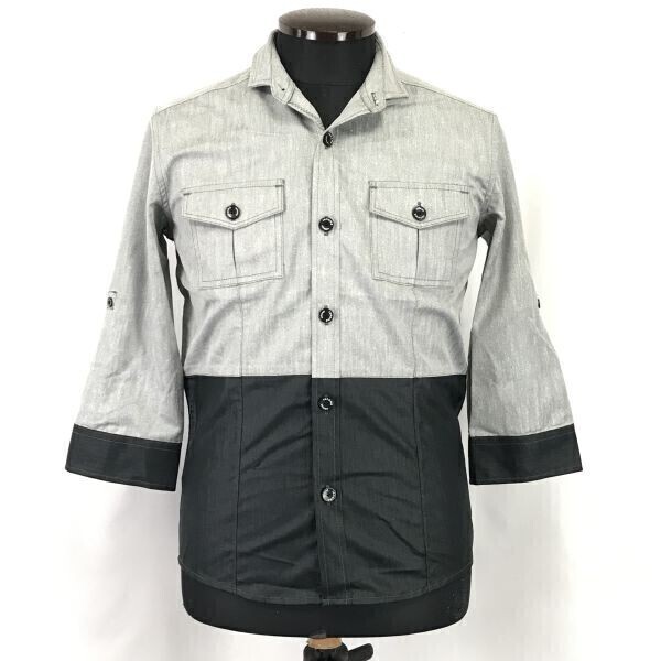 renoma Homme★七分袖シャツ【Mens size -S/グレー/Gray】Tops/Shirts◆BH228拍卖