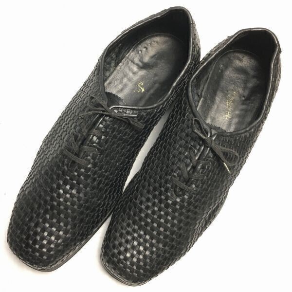 ホールカットシューズ 完全ハンドメイド オールレザービジネスシューズ 黒 サイズ26.0-27.0相当 管NO.WZD-151拍卖