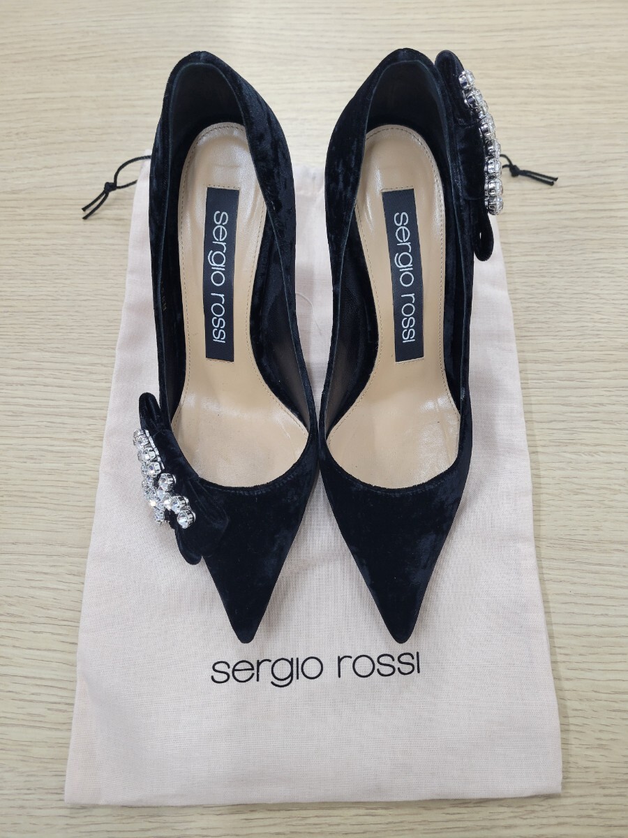 セルジオロッシ SRロゴパンプス 黒 35 1/2拍卖