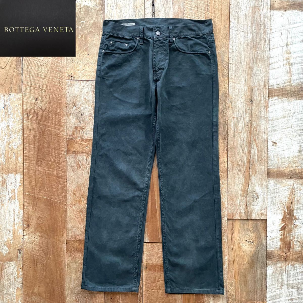 【美品】BOTTEGA VENETA ボッテガヴェネタ バタフライ ロゴ刺繍 ブラック デニム パンツ 48拍卖