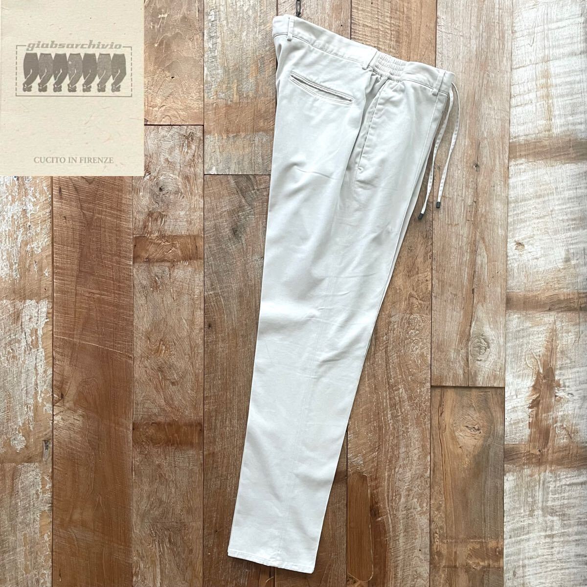 【極美品】giab's ARCHIVIO ジャブスアルキヴィオ MASACCIO マサッチョ 永久クリース テーパード イージー スラックスパンツ 52 BEAMSF取扱拍卖
