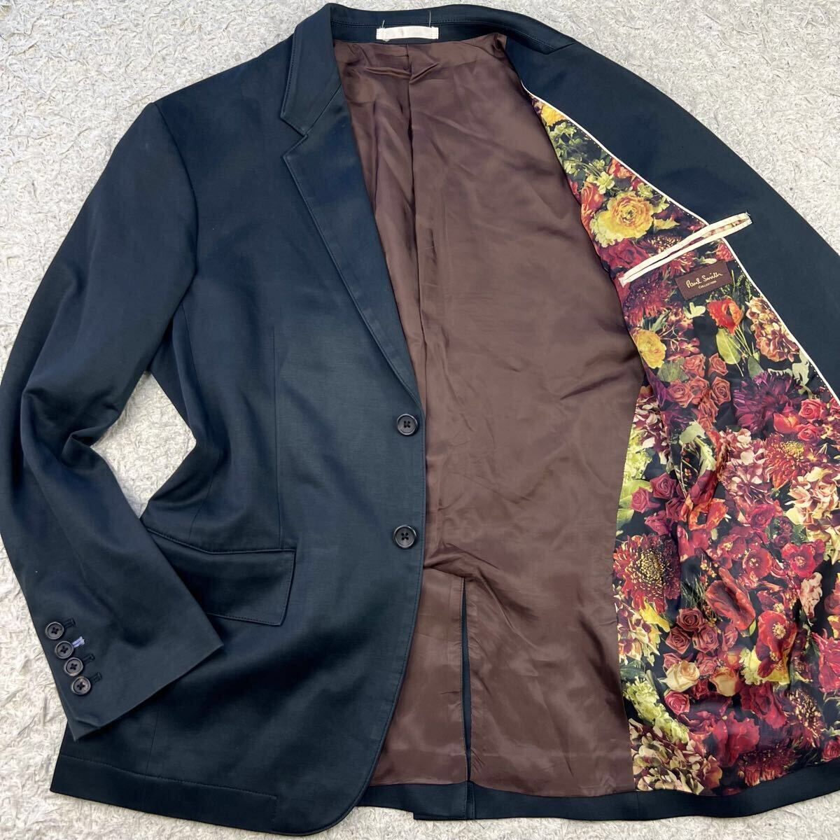 希少デザイン!!! ポールスミス【圧倒的高級感】Paul Smith COLLECTION テーラードジャケット XL コットン100% 総柄 オシャレ◎ 花柄 春夏拍卖
