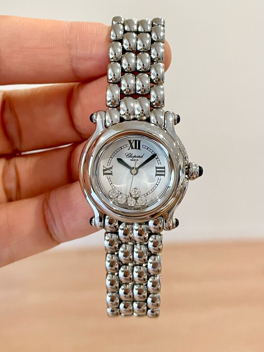 美品 稼働 Chopard ショパール ハッピースポーツ 27/8250-23 レディース腕時計 クォーツ 5P ダイヤモンド 拍卖