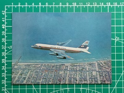 a1【日本航空】JAL JAPAN AIR LINES ルートマップ 国内線航路図+【絵葉書】コンベアCV-880M 搭乗記念ポストカード 昭和30年代後半ごろ?拍卖