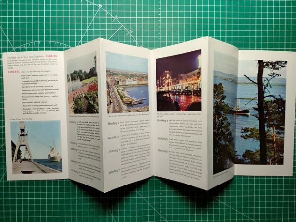 a1【エールフランス】AIR FRANCE 英文観光パンフ Hamburg ハンブルグ案内 1960年頃[Chile House /Moulin Rouge /Old Houses near the Fleet拍卖