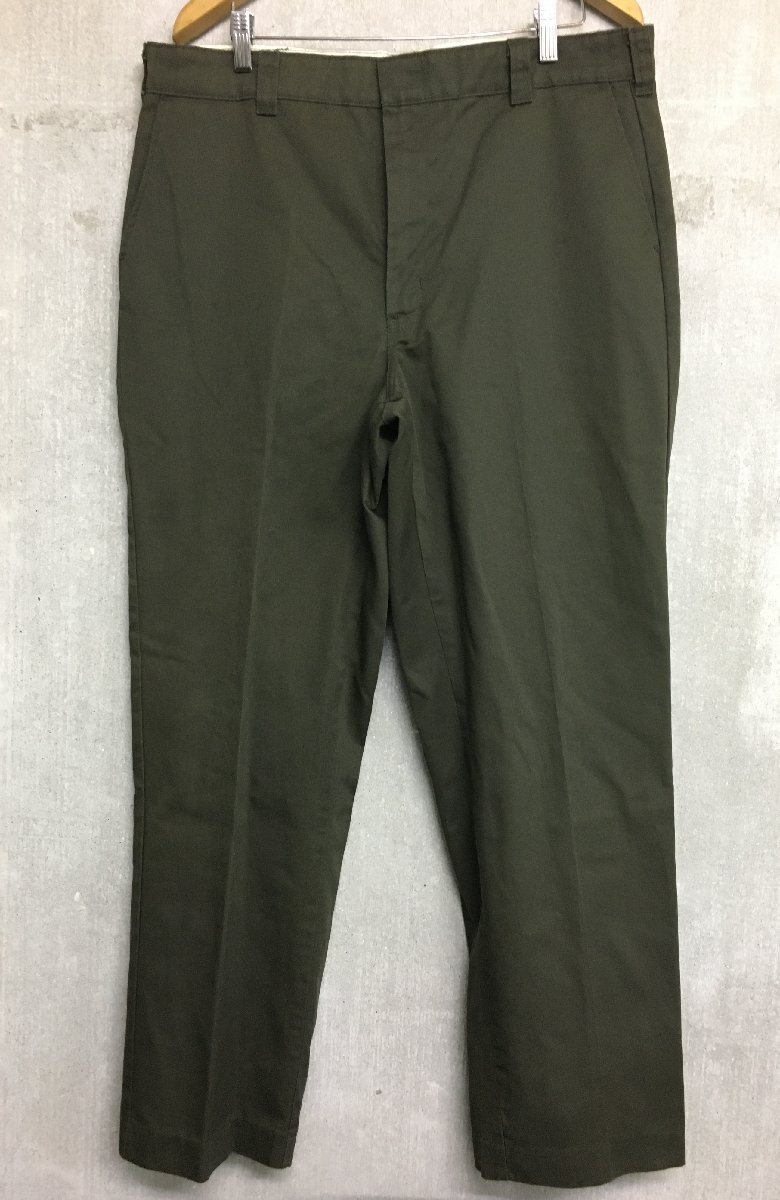 ◆ビンテージ 80s ブランド不明 TALON ファスナー 1980年代 チノパン チノ パンツ W94 カーキ系 ヴィンテージ ディッキーズ生地 古着拍卖