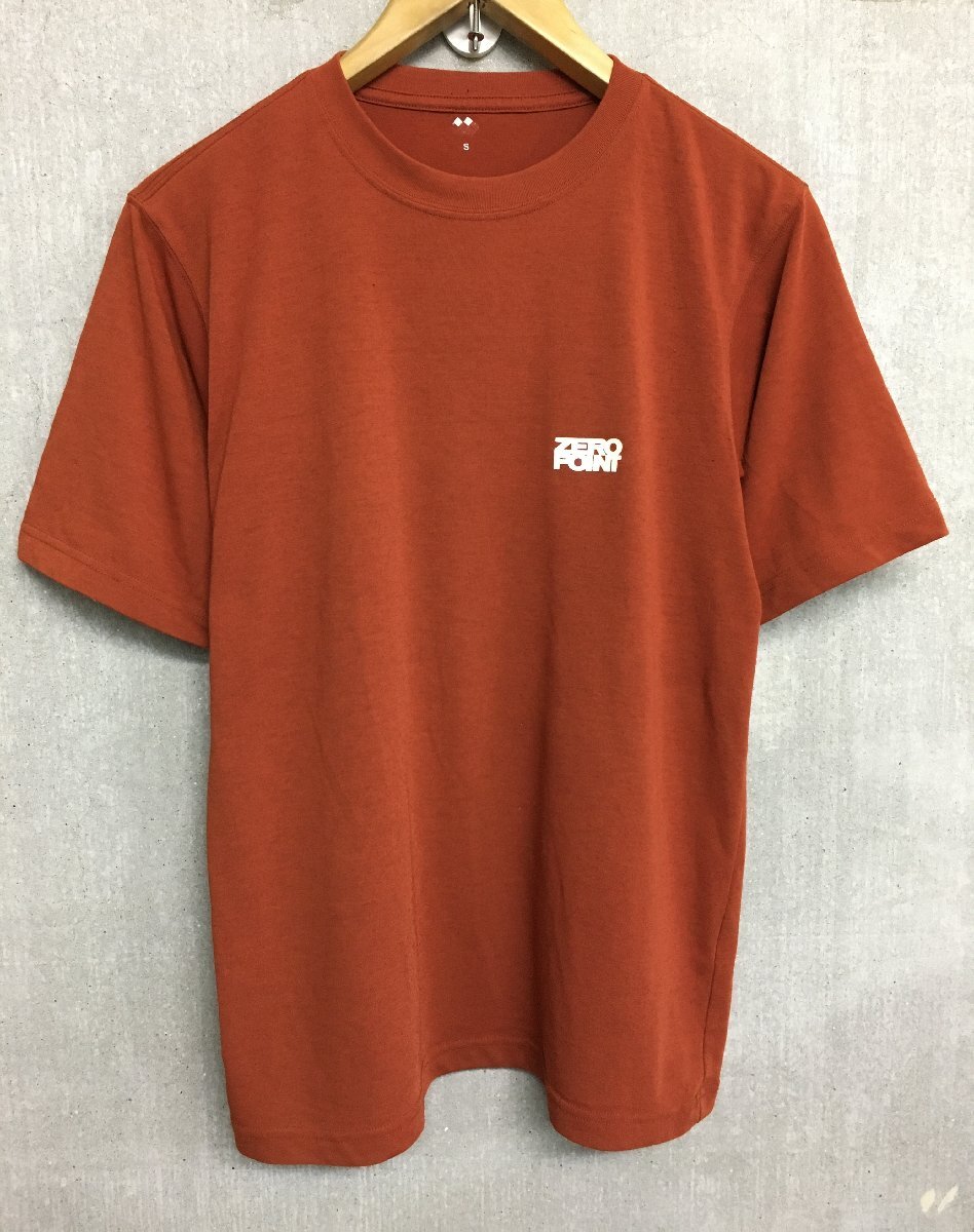 ◆モンベル コラボ ZEROPOINT ゼロポイント ロゴプリント ストレッチ ドライ Tシャツ 赤茶系 サイズS 1104736拍卖
