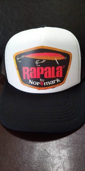 即決★シングルナイロンメッシュキャップ 【Rapala】ブラック×白拍卖