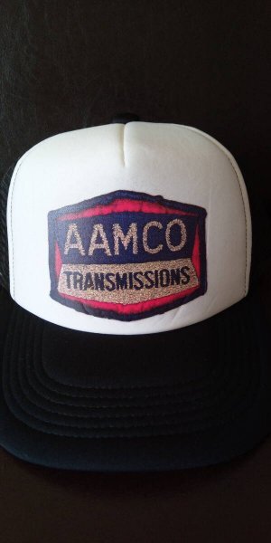 即決★シングルナイロンメッシュキャップ【AAMCO】プリント ブラック 拍卖