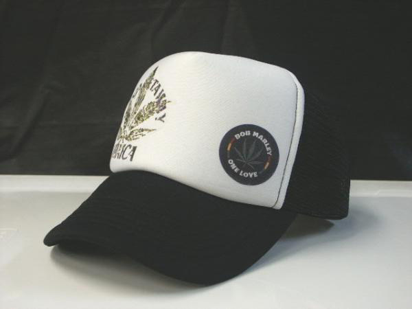 即決★シングルナイロンメッシュキャップ GANJA GETAWAY JAMAICA ブラック拍卖