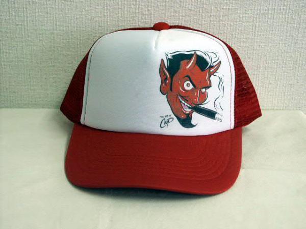 即決★シングルナイロンメッシュキャップ デビル レッド アメリカンメッシュキャップ拍卖